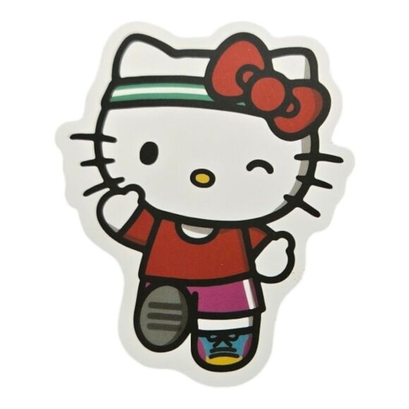Hello Kitty Sticker Jogging Workout Fitness Self-Adhesive Laptop Luggage Locker - Picture 2 of 5